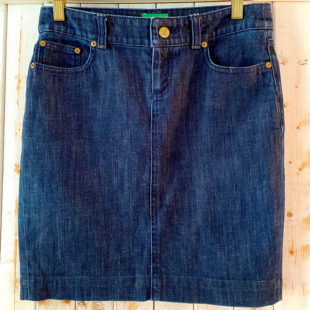 Lilly Pulitzer, Palm Beach fit, denim skirt, size 0